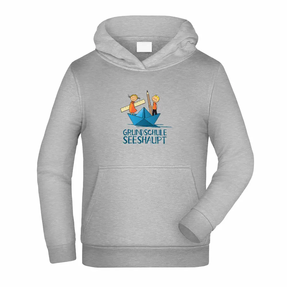 Schulhoodie Grundschule Seeshaupt Graumellange Seeshirt.de